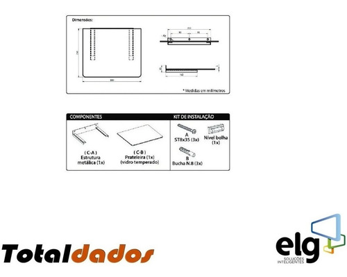Imagem 4 de 4 de Suporte De Parede Para Dvd Decodificador Sky Net De Parede