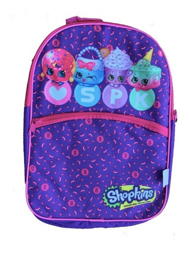 Shopkins Mochila Escolar Infantil Estampada Con 2 Bolsillos