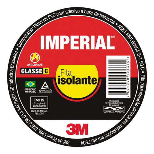 Fita Isolante 3m Imperial  05 Mts Kit C/10 