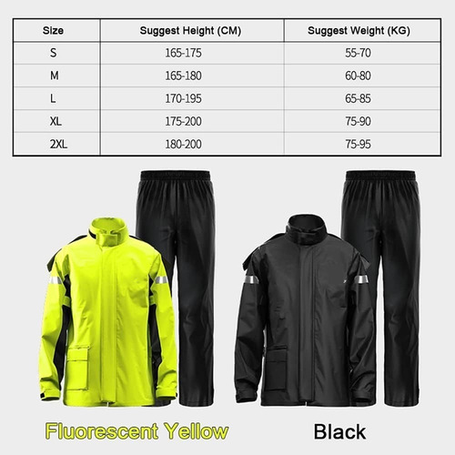 H Traje De Lluvia Para Motocicleta Para Hombre, Reflectante