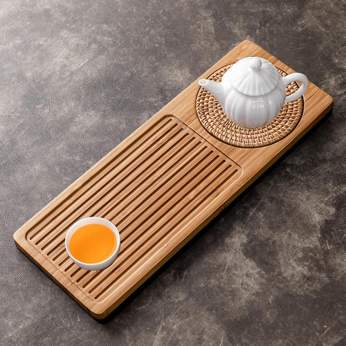 Bandeja Rectangular De Bambú Para Servir Té Chino, Tablero