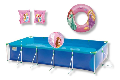 Piscina De Armação 7600l + Bola Inflável + Boias Das Princes