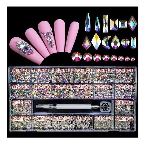Nail Art Rhinestone Pegatinas Decoración De Uñas Set