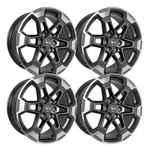 4 Rines 17 6x114.3 Gunmmetal Nissan Np300 Estacas, Frontier Color Plateado