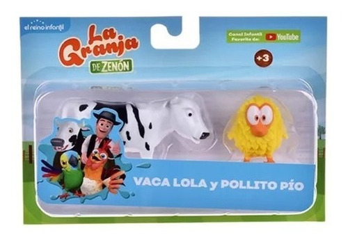 Set 2 Figuras Vaca Lola Y Pollito Pío La Granja De Zenón