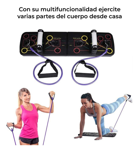 Tablero De Flexiones Multifuncional + Ligas De Resistencia