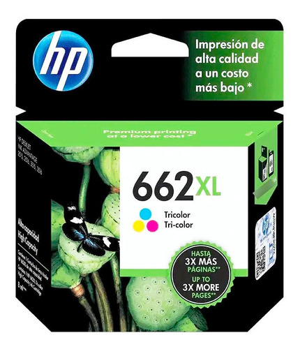 Cartucho Hp 662xl Tri Color Original Xl Tricolor Cz106al