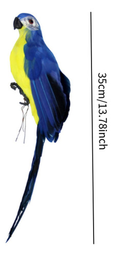 Jjzs Simulación Estatua De Loros Escultura Decorativa Azul