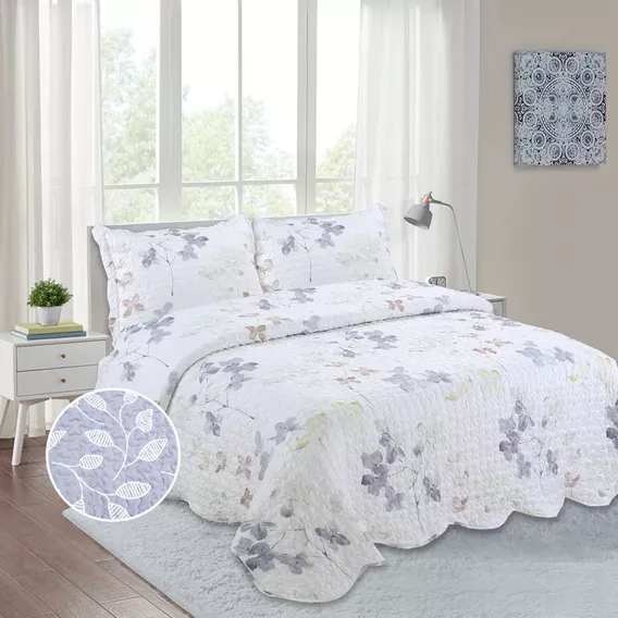 Set Cubrecama Quilt Estampado King Size +4 Fundas!