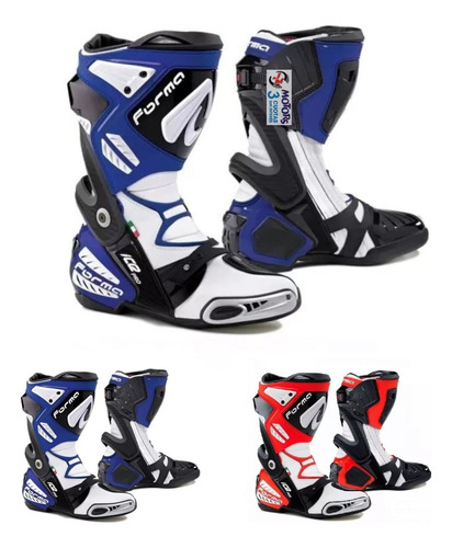 Jm Botas Moto Pista Forma Ice Pro Rojo Azul Proteccion