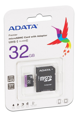 Tarjeta de memoria Adata AUSDH32GUICL10-RA1 Premier con adaptador SD 32GB