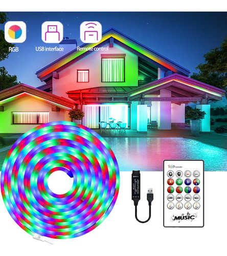 3m Tira Led Rgb Neon Musical Usb, Control Remoto