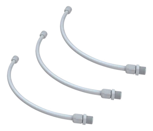 3 Engate Mangueira Rabicho Flex Branca 1/2p 60cm Universal Cor Branco
