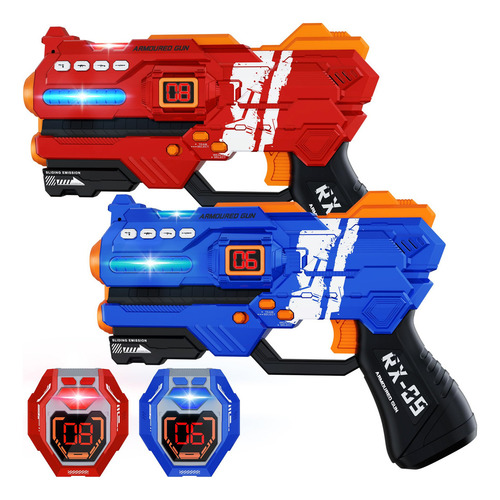 Pistolas Laser 2 Jugadores Luz Y Sonido Contador De Disparos