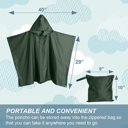 Poncho De Lluvia Resistente, Poncho Para Mochileros, Poncho