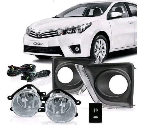 Kit Farol Milha Neblina Corolla 14 15 16 17 Moldura Cromada