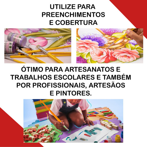 Kit Com 12 Pincéis Chato 815 - 4 Tigre ( Linha Amarela )