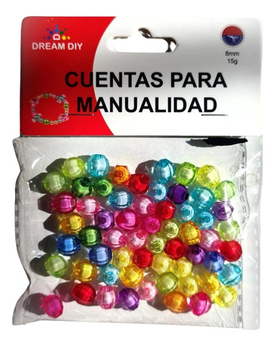 Cuentas Plásticas Ovalada 8 Mm 45 Gramos (3 Bolsas) Multi