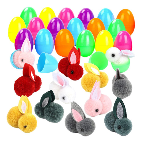 24x Huevos De Pascua Con Conejitos De Pascua, Mini Animales