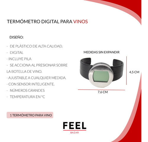 Set Dispensador Oxigenador Vino + Termometro Pulsera Digital
