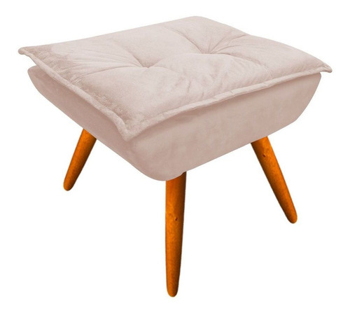 Poltrona Opala Com Puff Opala Suede D'rossi Cor Bege