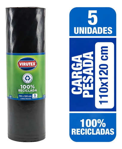 Bolsa Basura 110x120 Cm Virutex. 04 Rollos (20 B Carg Pesad)