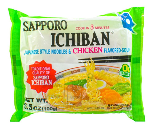 Ramen Sapporo Ichiban Sabor Pollo 100 Grs - Origen Eeuu.