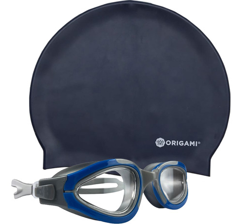 Combo Natacion Antiparras Adulto Origami + Gorra Sr Silicona