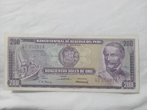 comprar Billete Del Perú 200 Soles Del Año 1968