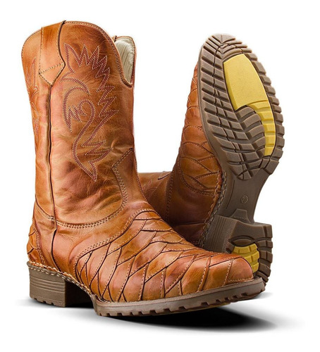 Bota Country Masculina Botina Cowboy Texana Escama Cano Luxo | Mercado Livre