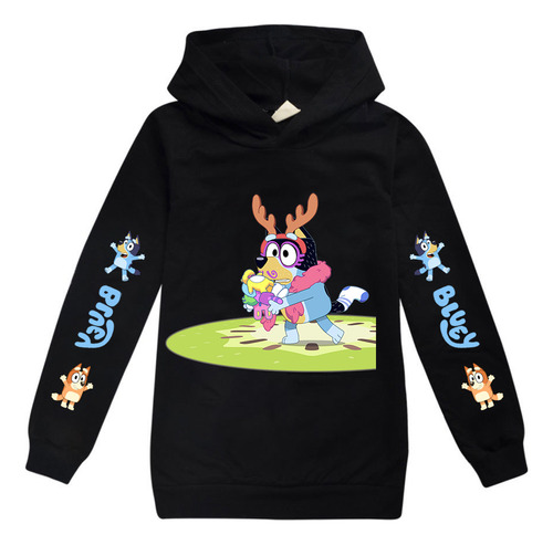 Sudadera Deportiva Con Capucha Para Niños Blue Cute Dog Anim