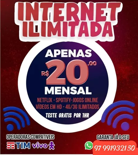 TESTE GRÁTIS 24 HORAS  internet ilimitada da VIVO 