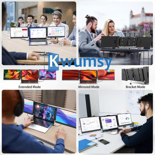 Extensor De Pantalla Triple Para Computadora Portátil Kwumsy