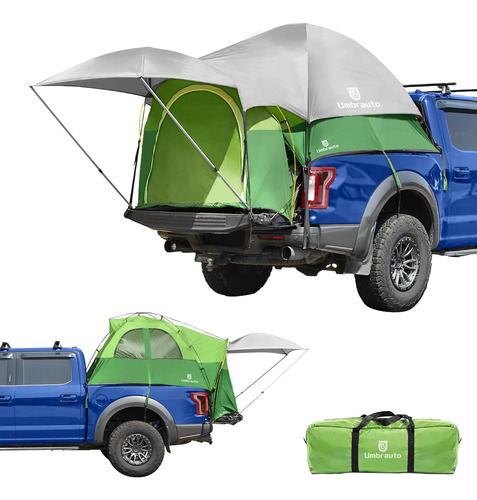 Carpa Para Camioneta Grande Ram Raptor, Viajes - Verde _5.5