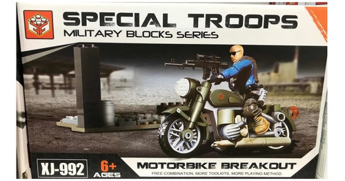 Juego Armar Con Bloques Military Troops Motorbike Breakout 