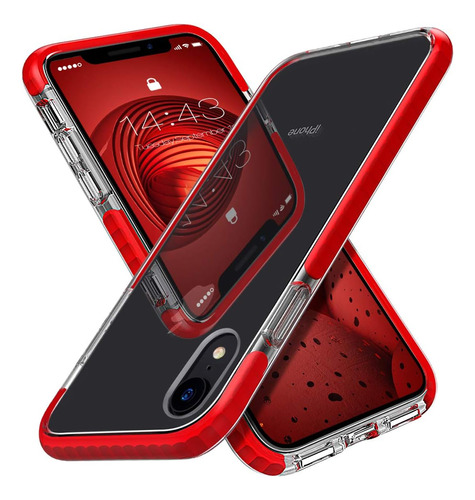 Mateprox Funda P/ iPhone XR Transparente Prueba Golpes