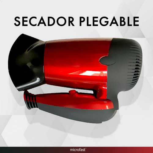 Imagen 4 de 9 de Mini Secador De Pelo 1400w Mango Plegable 220v 2 Velocidades