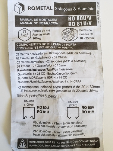 Imagem 6 de 10 de Kit Roldanas Ro-81u Côncavo Rometal
