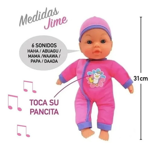 Imagen 2 de 7 de Muñeca Bebote Poppi Mis Primeras Comiditas Con Sonido 16013