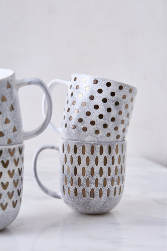 X 4 Juego De Taza Jarro Mug Ceramica Cafe Max 400ml