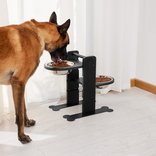 Estación De Alimentación Ajustable Para Perros Con Cuencos E