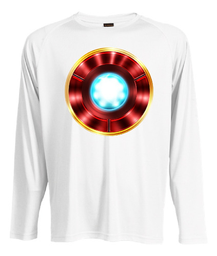 Camiseta Polar Manga Larga Polera Niño Iron Man Reactor