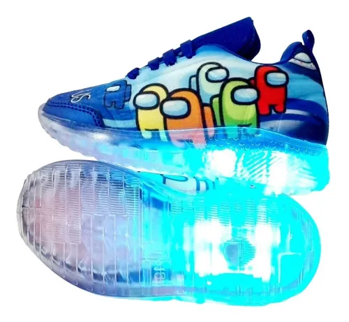 Tenis Para Ni os Among Us Luz Led Suela Antiderrapante Cuotas