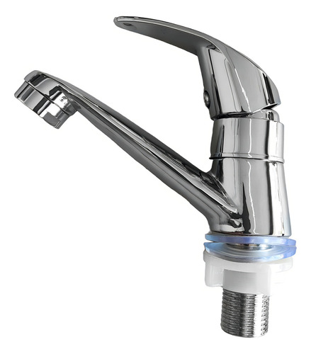 Llave Monomando Individual Para Lavabo Ecoflux Acabado Cromado Color Plateado