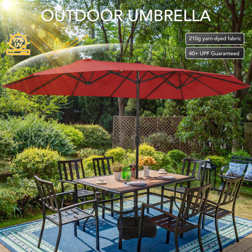 Sombrilla De Patio Grande 4.5 M Con Base Y Cubierta Incluida