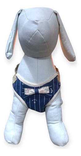 Pechera Con Correa Para Mascota Azul Acero S Anclas