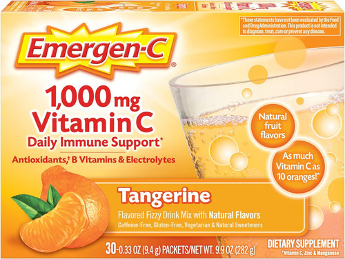 Emergen-c - 1,000 Mg De Vitamina C En Polvo Sabor Mandarina