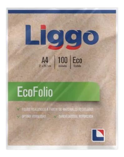 Folios Liggo A4 Ecofolio - Bolsita X100 Unid