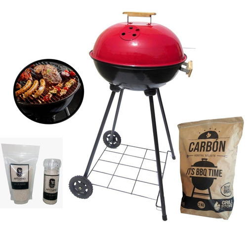 Grillstore - Round Grill + Carbon 2kg + Sal De Maras