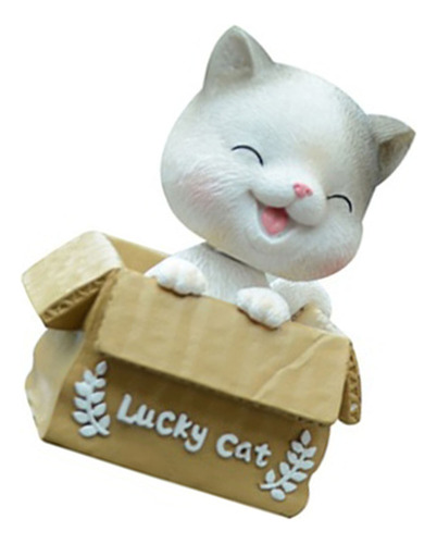 Salpicadero De Coche Lucky Cat Decor De Resina Con Cabeza De